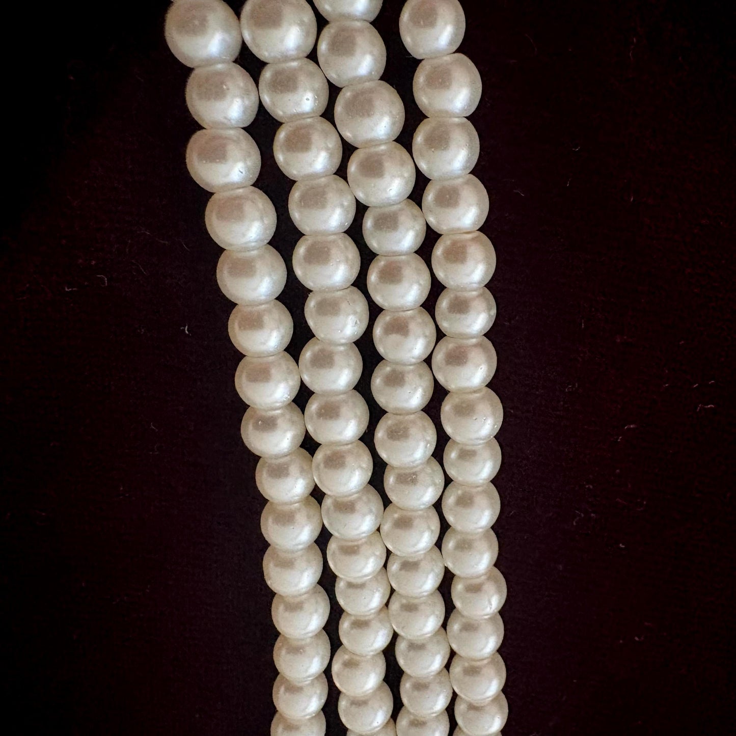 Art Deco Long Pearl Necklace Vintage Inspired Old Glam with Tassel Royal Court Style Gold Plated Clasp White Glass Pearls