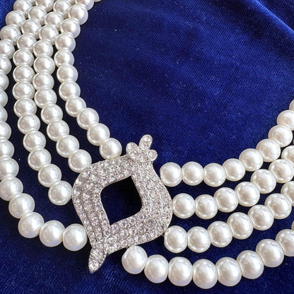Queen Elizabeth II Japanese 4 Row Pearl Choker Replica