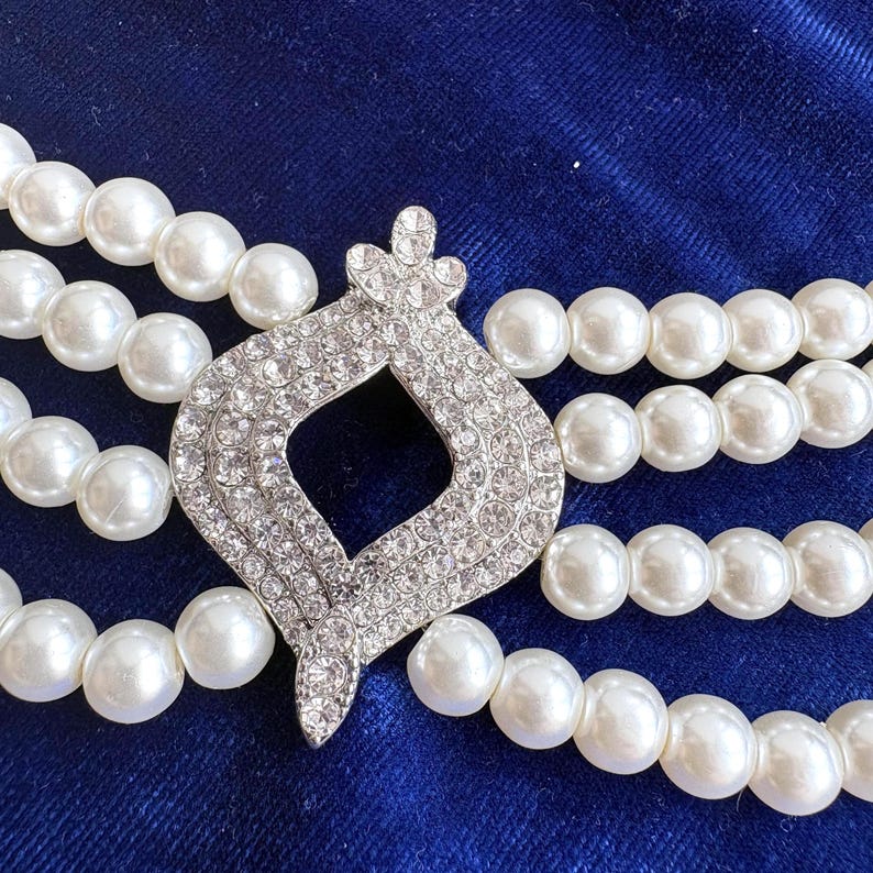Queen Elizabeth II Japanese 4 Row Pearl Choker Replica