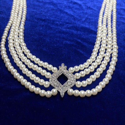 Queen Elizabeth II Japanese 4 Row Pearl Choker Replica