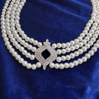 Queen Elizabeth II Japanese 4 Row Pearl Choker Replica