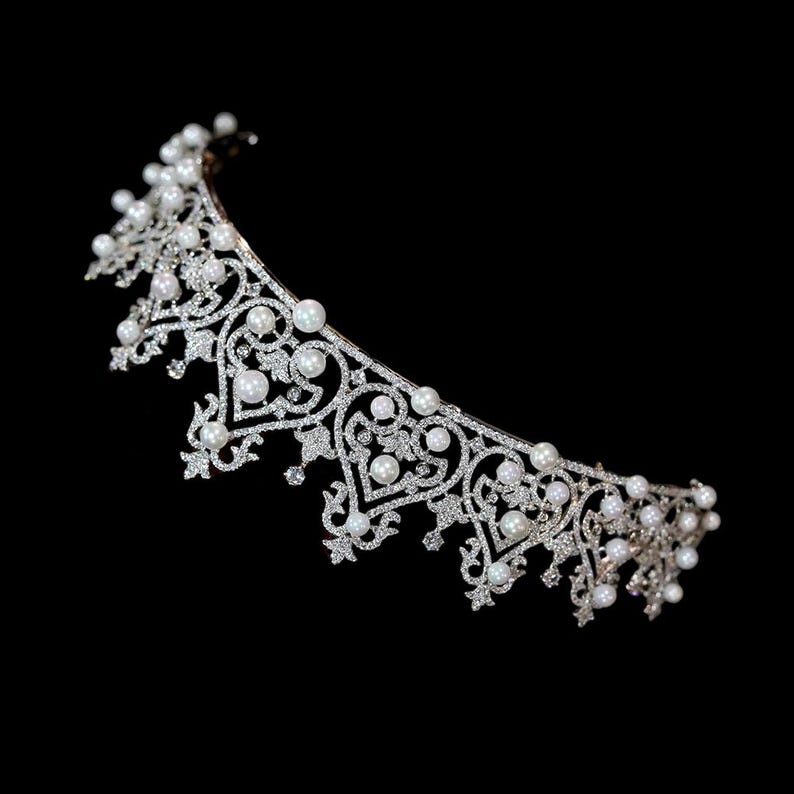 The Württemberg Ornate Pearl Tiara Replica
