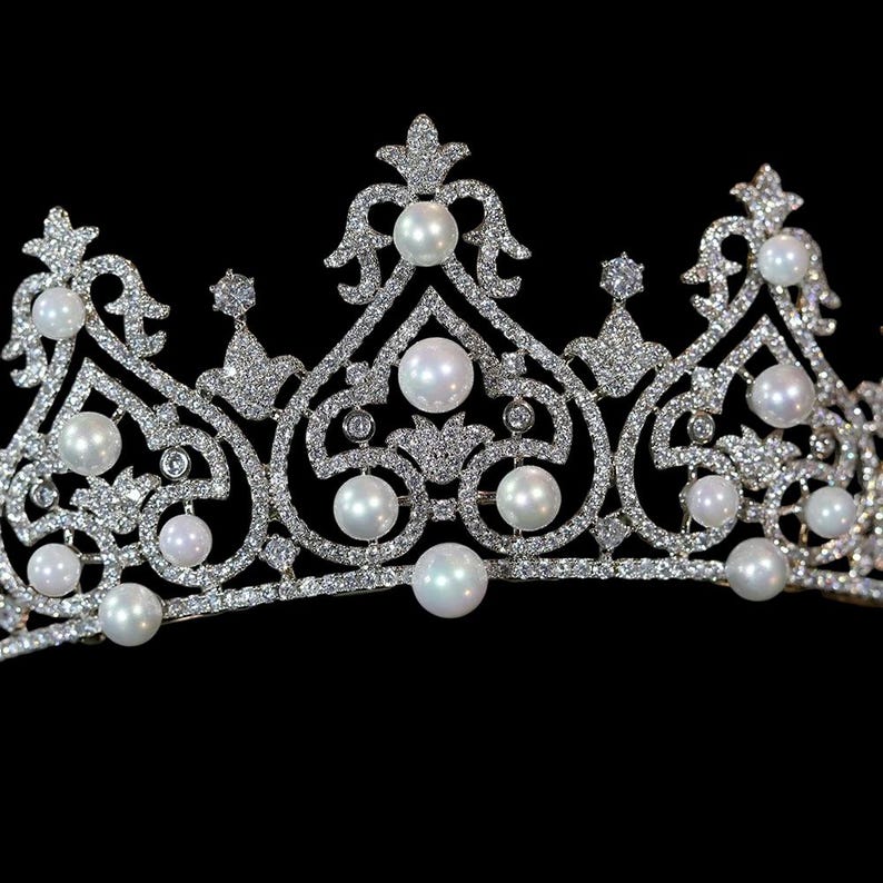 The Württemberg Ornate Pearl Tiara Replica