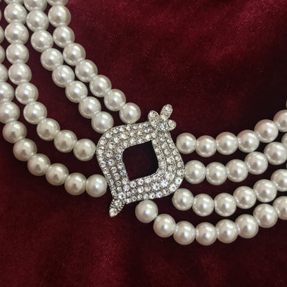 Queen Elizabeth II Japanese 4 Row Pearl Choker Replica