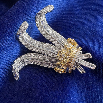 Prince of Wales Ostrich Feather Brooch
