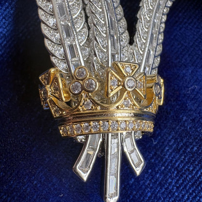 Prince of Wales Ostrich Feather Brooch