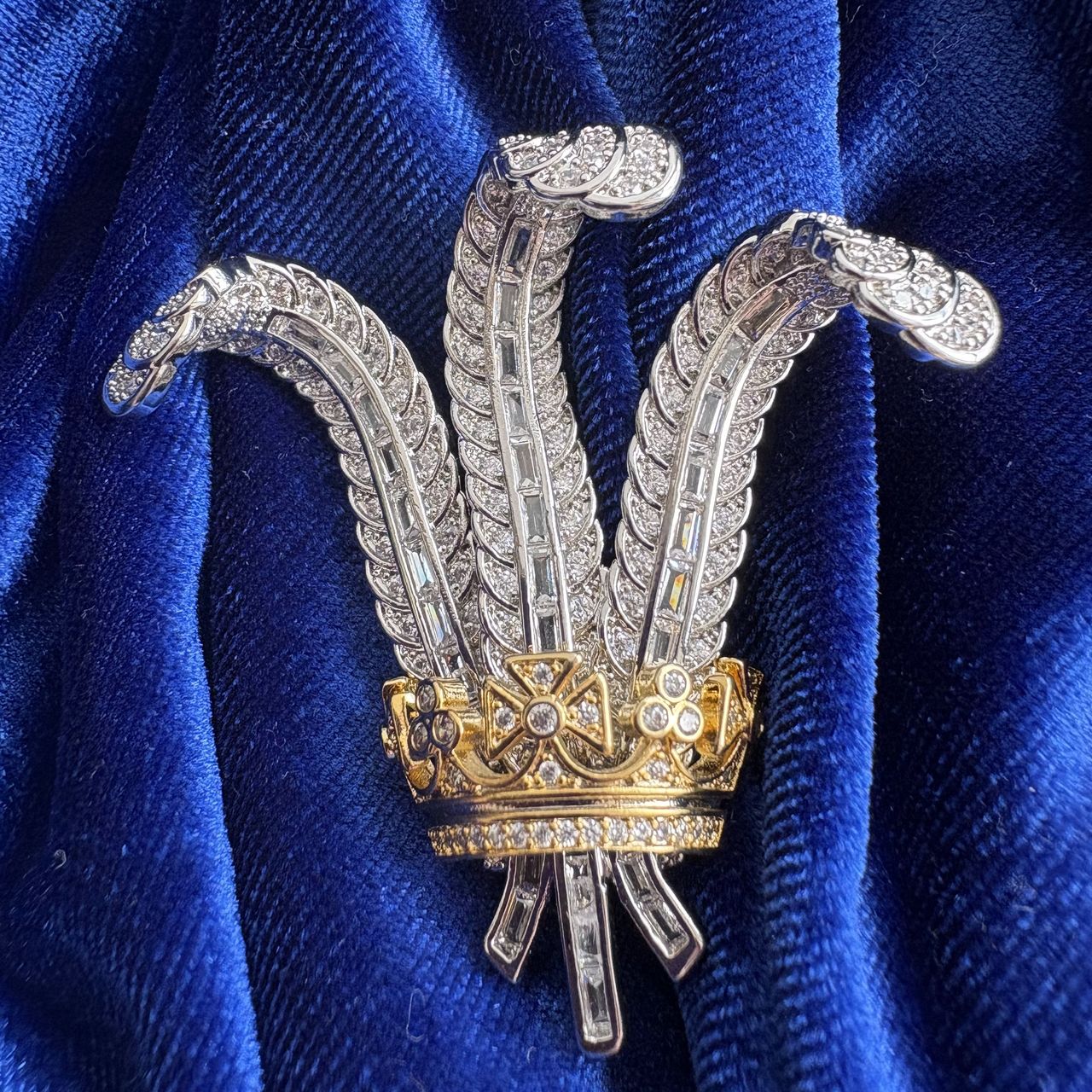 Prince of Wales Ostrich Feather Brooch