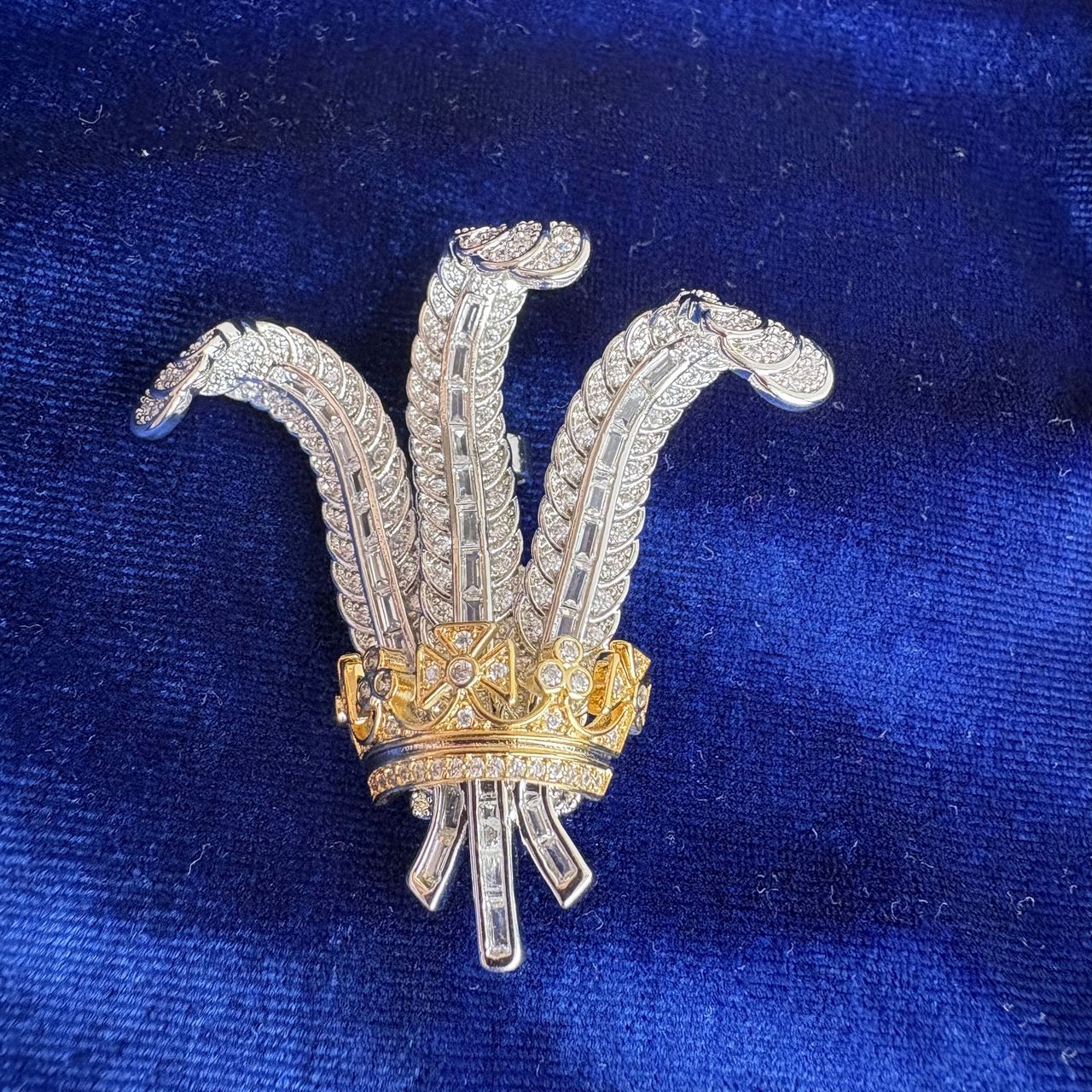 Prince of Wales Ostrich Feather Brooch