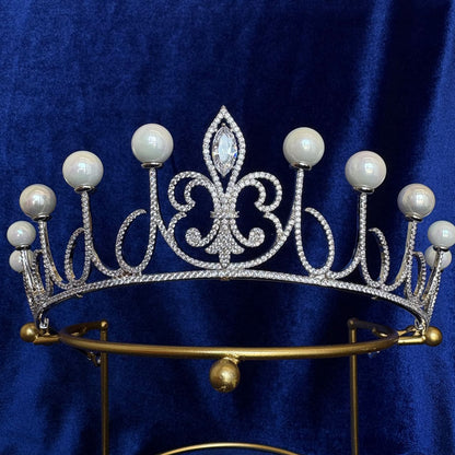Queen Letizia of Spain Pearl Fleur de Lys Tiara