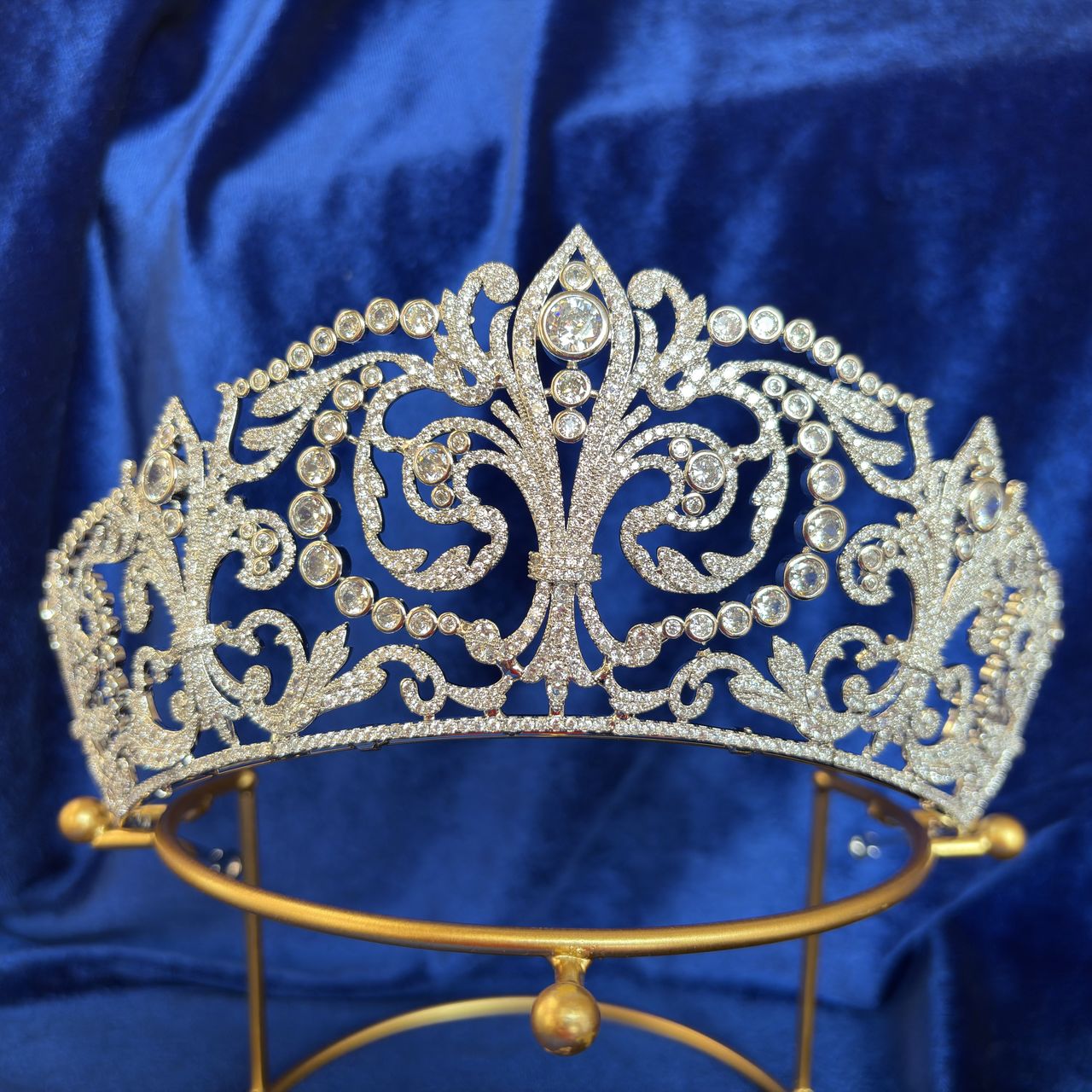 Queen Victoria Eugenie of Spain Fleur de Lys Tiara Replica - Spanish Crown