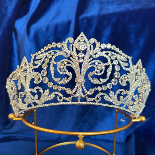 Queen Victoria Eugenie of Spain Fleur de Lys Tiara Replica - Spanish Crown