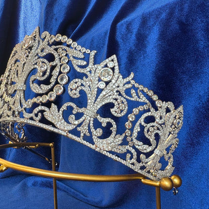 Queen Victoria Eugenie of Spain Fleur de Lys Tiara Replica - Spanish Crown