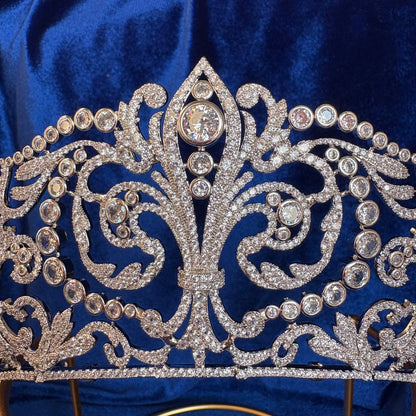 Queen Victoria Eugenie of Spain Fleur de Lys Tiara Replica - Spanish Crown
