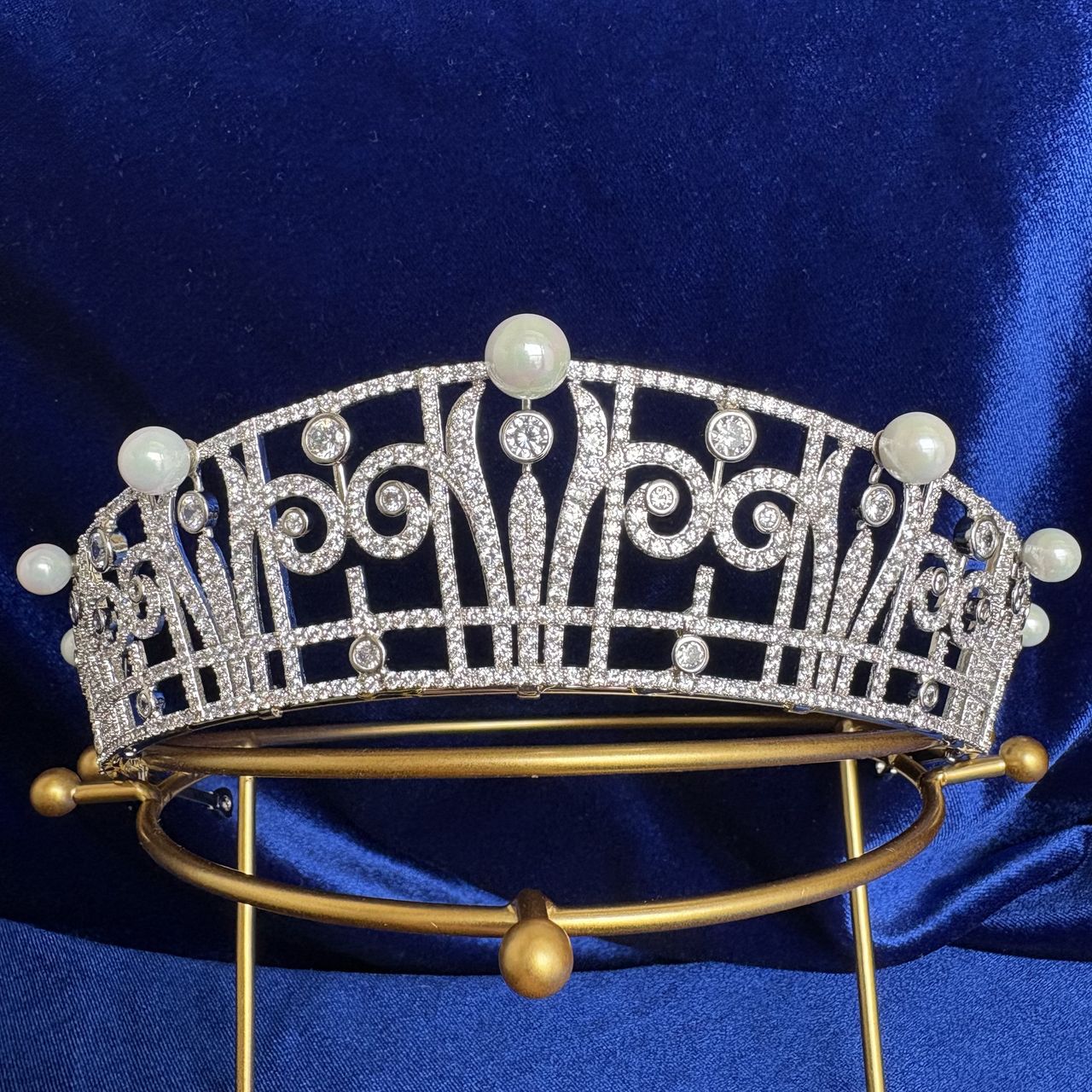 Princess Claire Pearl & Diamond Royal Tiara Belgian Crown Jewels