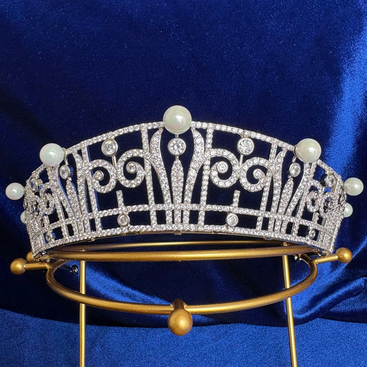 Princess Claire Pearl & Diamond Royal Tiara Belgian Crown Jewels