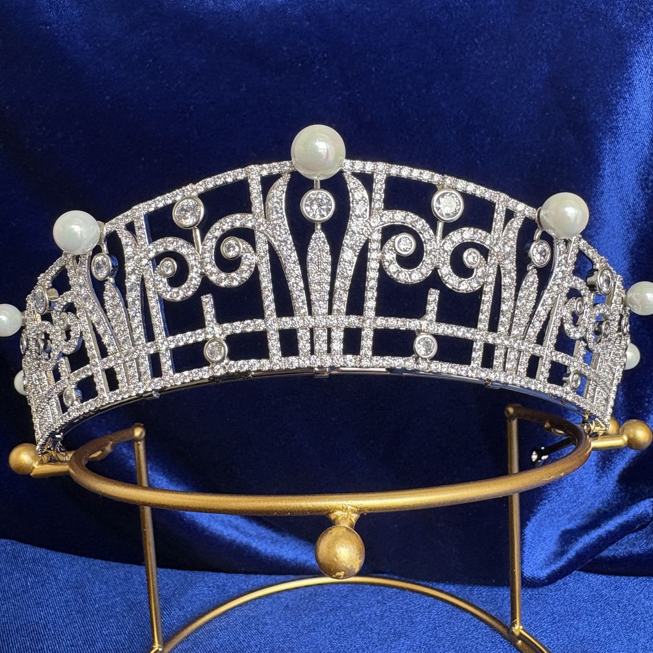 Princess Claire Pearl & Diamond Royal Tiara Belgian Crown Jewels