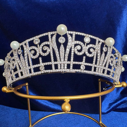 Princess Claire Pearl & Diamond Royal Tiara Belgian Crown Jewels