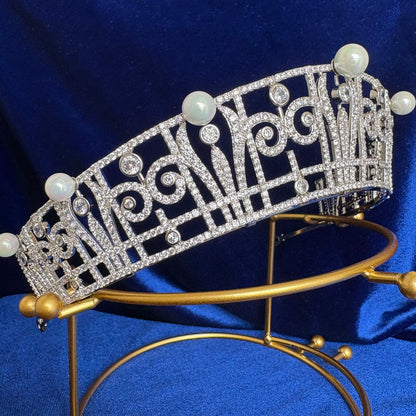 Princess Claire Pearl & Diamond Royal Tiara Belgian Crown Jewels