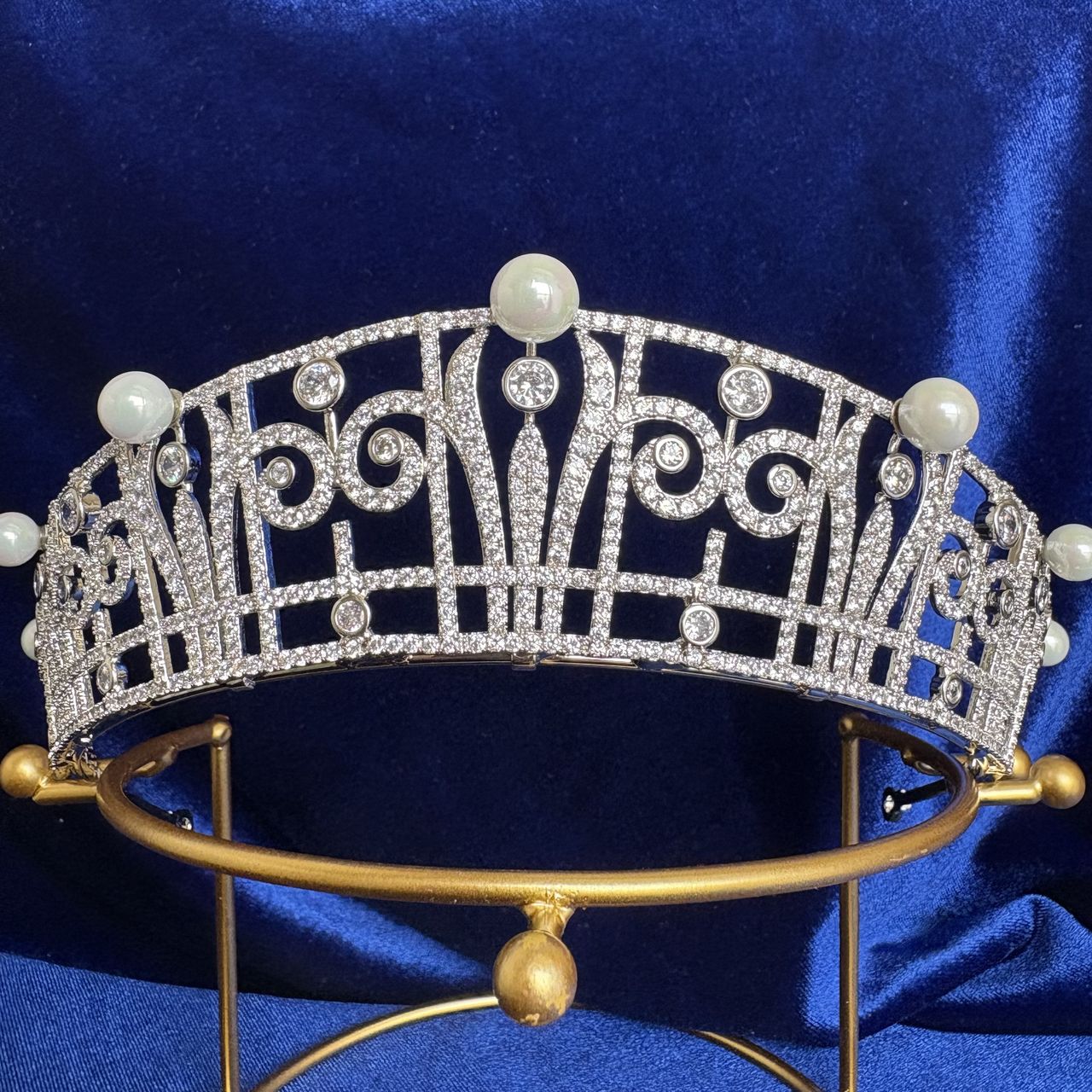 Princess Claire Pearl & Diamond Royal Tiara Belgian Crown Jewels