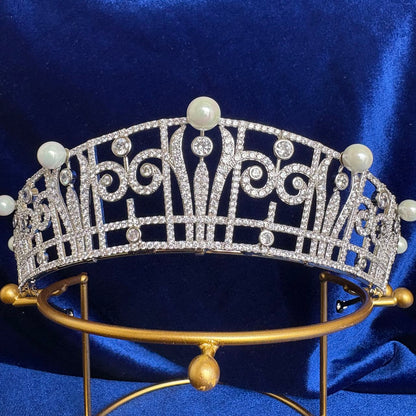 Princess Claire Pearl & Diamond Royal Tiara Belgian Crown Jewels