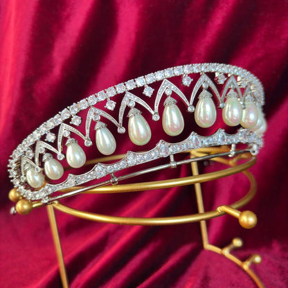 Empress Alexandra Feodorovna's Drop Pearl Tiara Replica