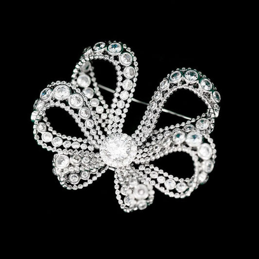 Catherine II's Diamond Bow Historical Replica Brooch Royal Jewels