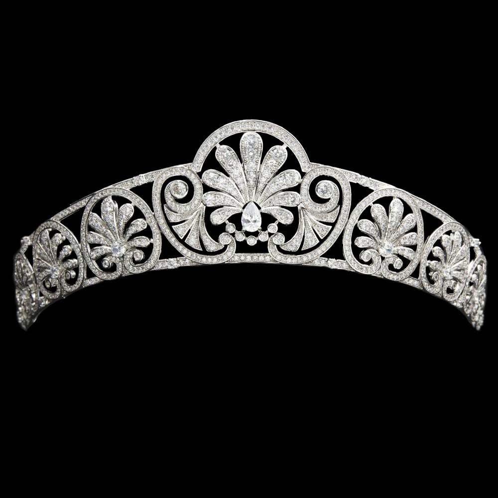 Bridal Tiara Gloucester Honeysuckle Royal Wedding Headpiece British Royal Family Jewels 5A Premium Quality Cubic Zirconia