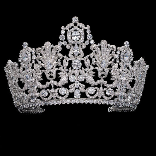 The Luxembourg Empire Tiara - Full Version - Grand Duchess Maria Teresa Luxury Wedding Crown Simulated Diamond CZ Bridal