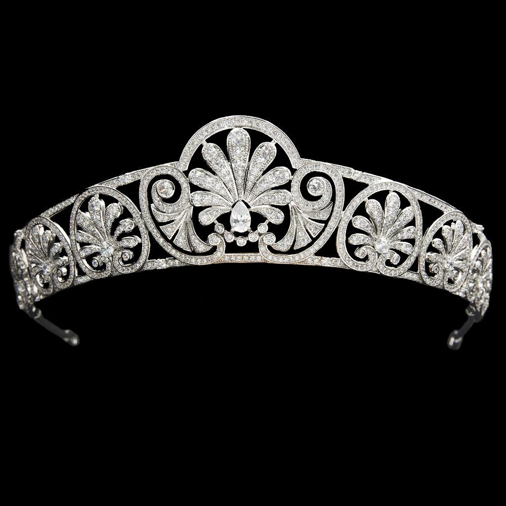 Bridal Tiara Gloucester Honeysuckle Royal Wedding Headpiece British Royal Family Jewels 5A Premium Quality Cubic Zirconia