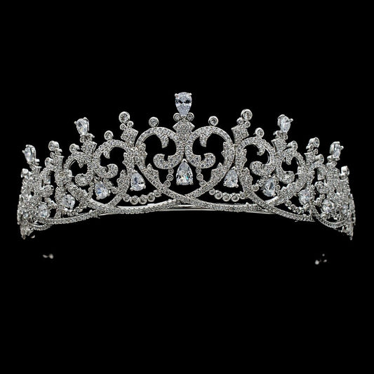 The Countess of Moy Royal Tiara Luxury Classic Wedding Crown Bridal Headpiece - Finest Ultra Reflective 5A CZ - Romantic and Elegant