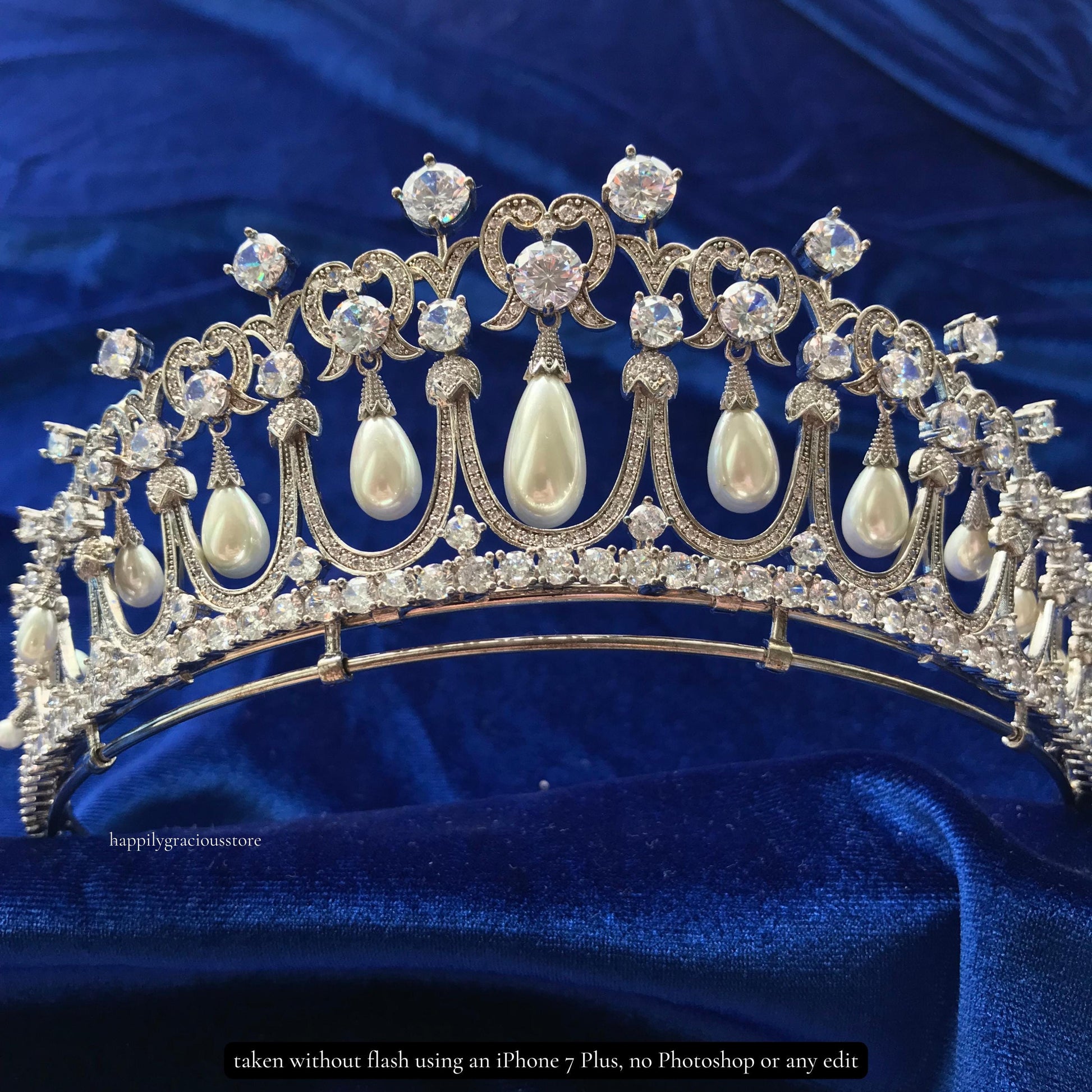 Dangling Pearl Romantic Wedding Crown Ultra Reflective Special CZ Lab Diamond Bridal Tiara Diadem for Bride Luxury Craftmanship