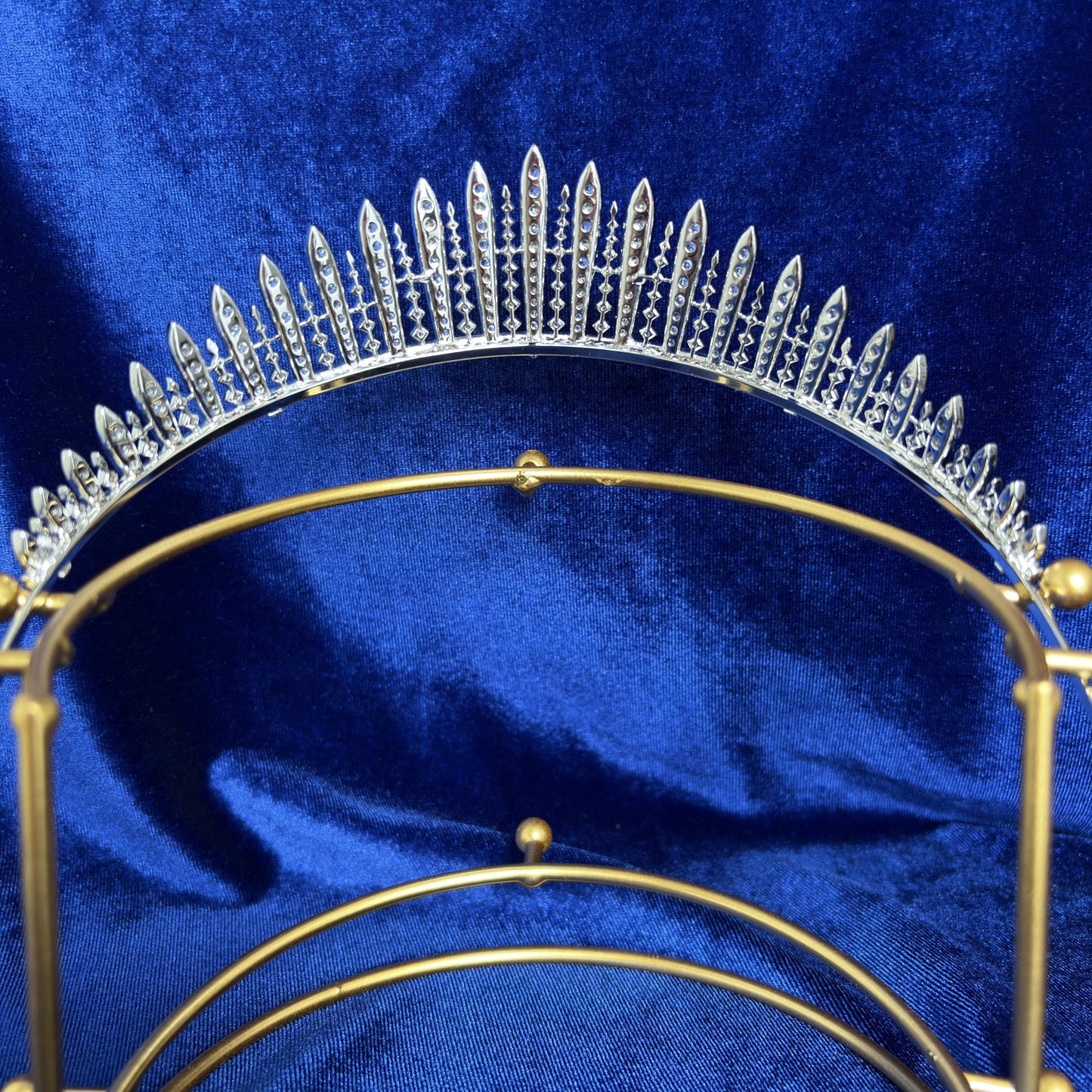 Cubic Zirconia Bridal Fringe Wedding Crown Silver Bridal Tiara Princess Style Classic Luxury Diadem for Bride Headpiece for Ball Prom