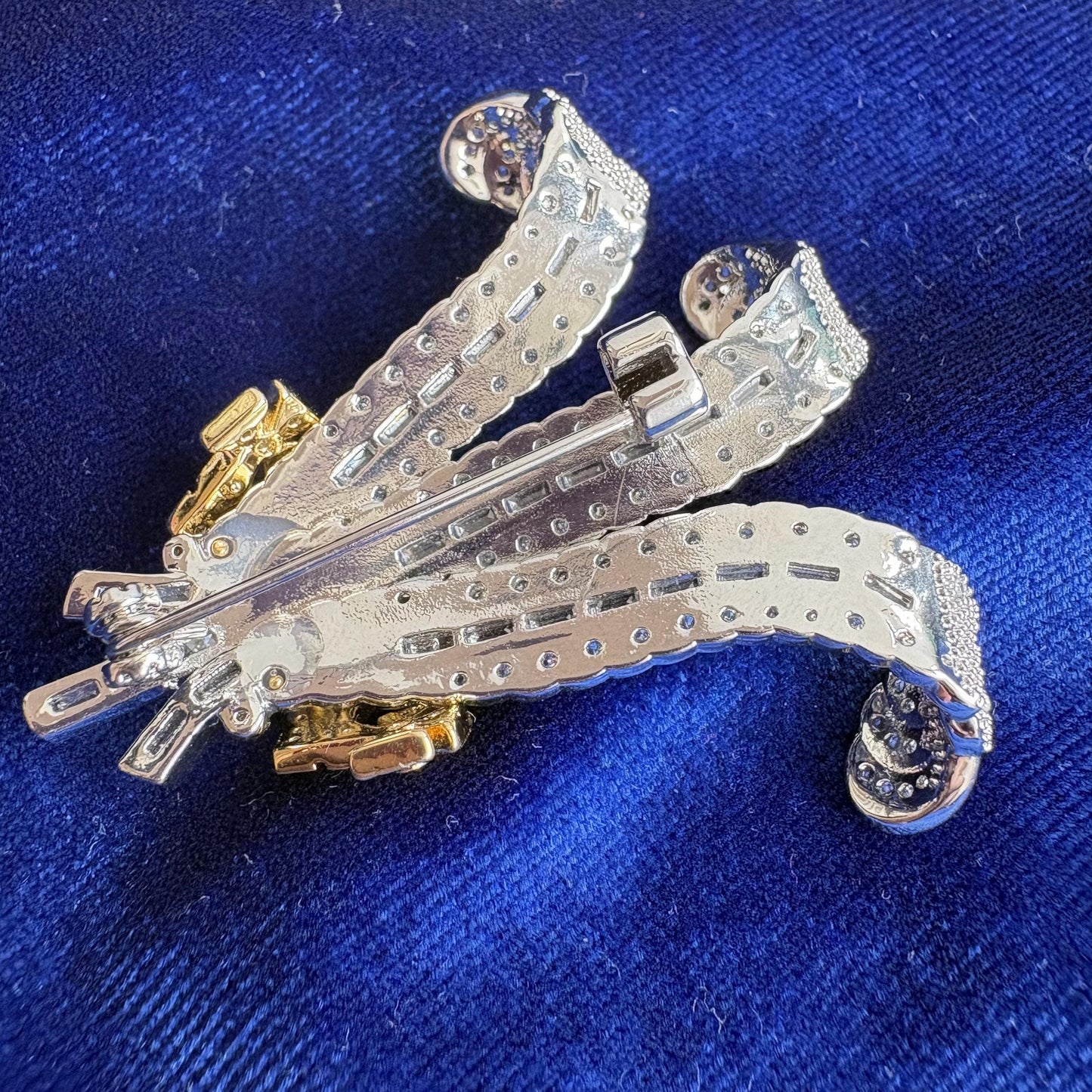 Prince of Wales Feather Brooch Duchess of Windsor Gold & Silver Royal Jewelry Full CZ Diamond Cubic Zircon Wedding Style Luxury Bridal Pin