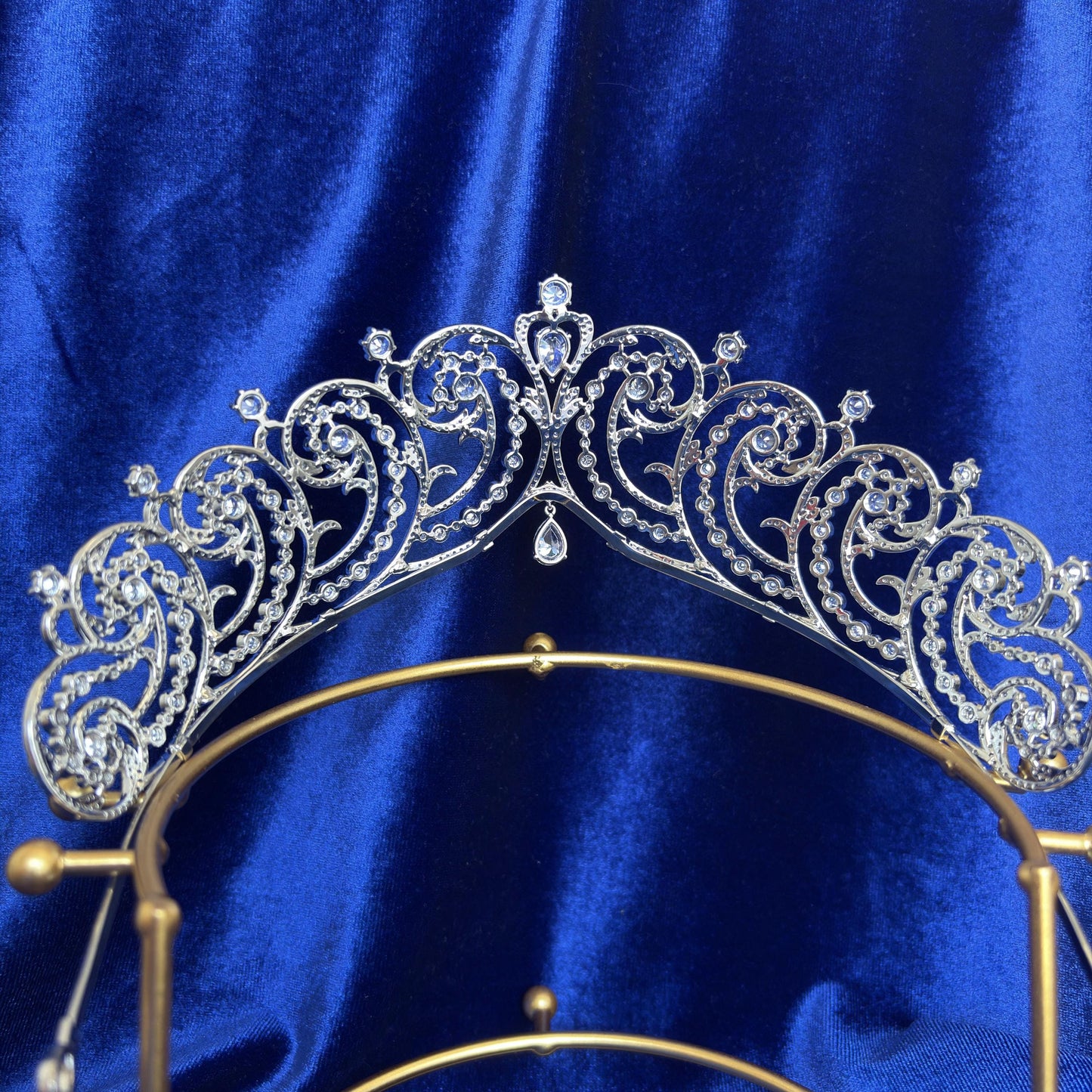 The Essex Tiara American Diamond Cubic Zirconia British Royal Jewelry Luxury Silver Bridal Crown Classic Elegant Wedding Handmade Headpiece