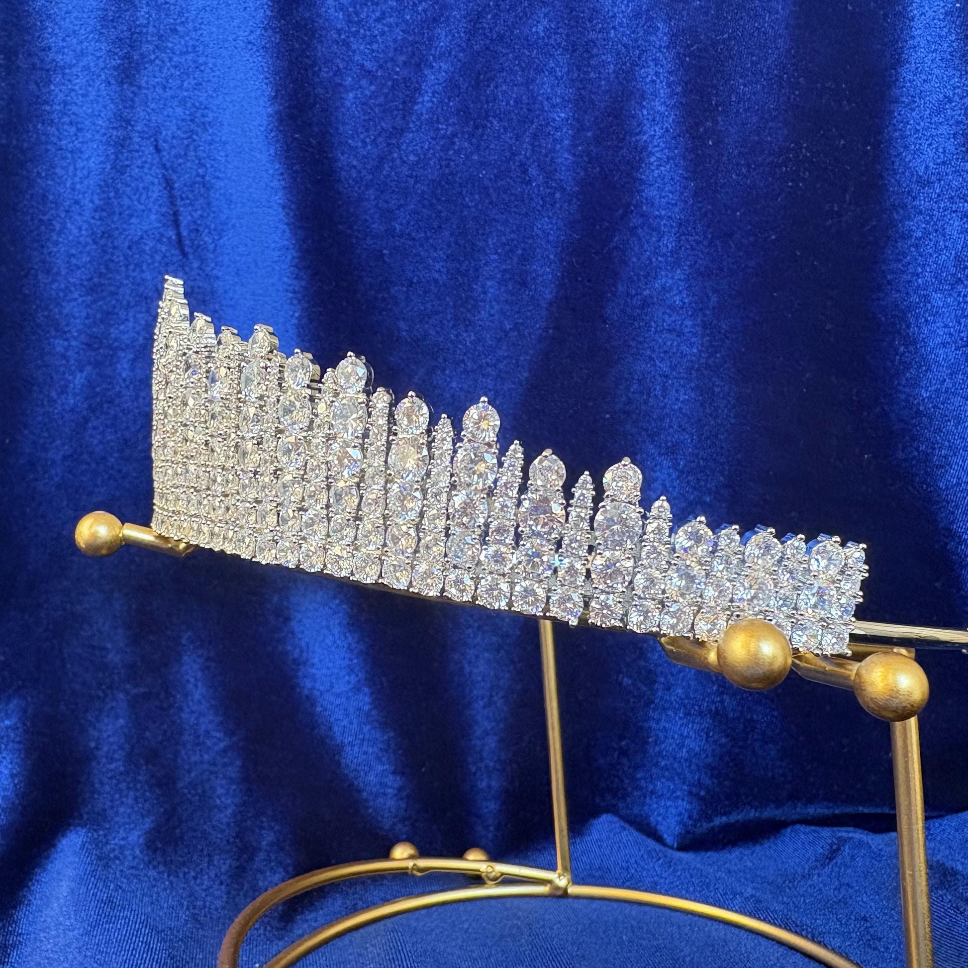 CZ Diamond High End Wedding Crown Cubic Bridal Real Tiara Zirconia British Royal Style Luxury Classic Prom Ball Event Headpiece