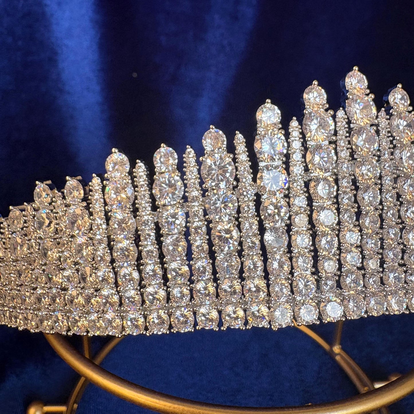 Bridal Wedding Crown Queen Alexandra's Diamond Kokoshnik Queen Elizabeth II Tiara Cubic Zirconia British Royal Luxury Classic Headpiece