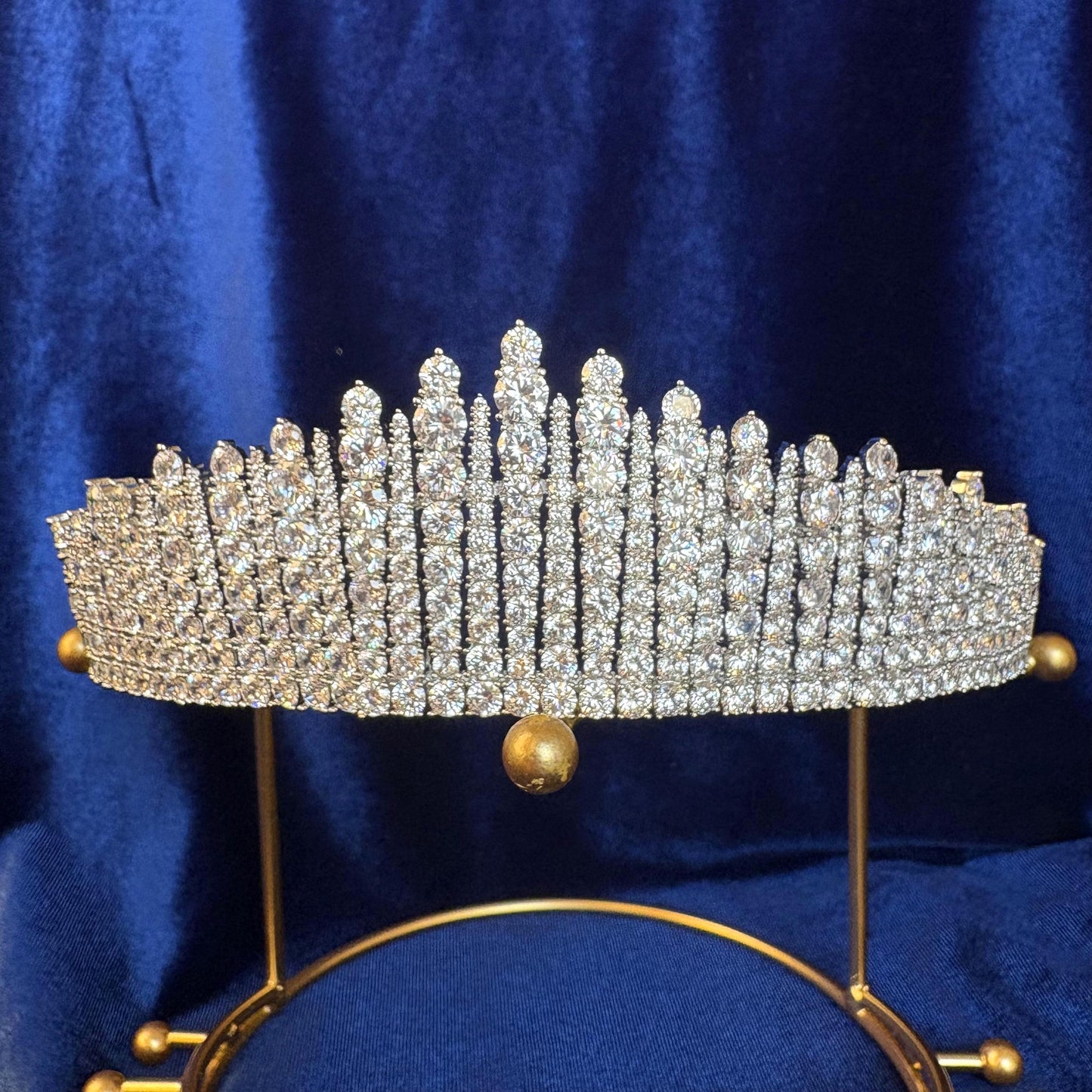 Bridal Wedding Crown Queen Alexandra's Diamond Kokoshnik Queen Elizabeth II Tiara Cubic Zirconia British Royal Luxury Classic Headpiece