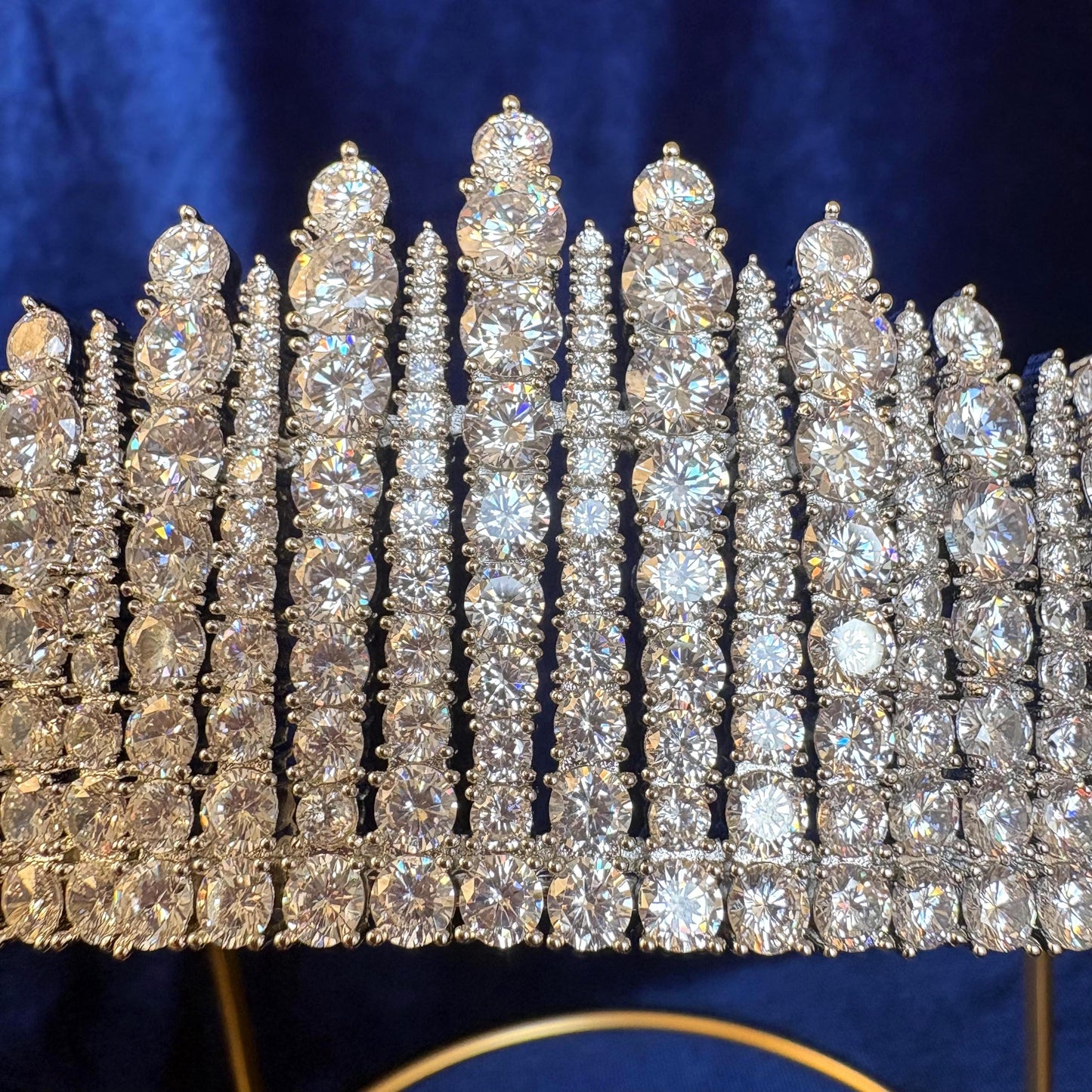 Bridal Wedding Crown Queen Alexandra's Diamond Kokoshnik Queen Elizabeth II Tiara Cubic Zirconia British Royal Luxury Classic Headpiece