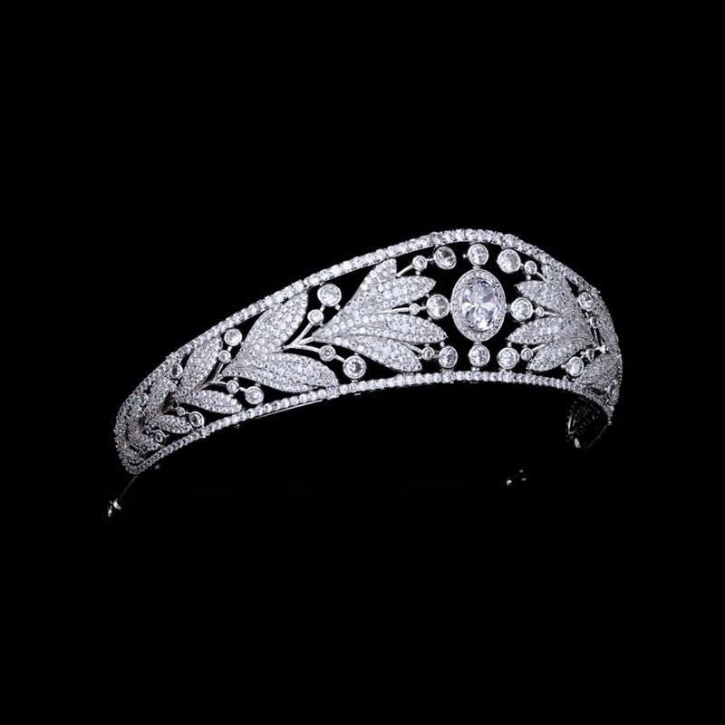 Simulated Diamond CZ Wedding Crown Grand Duchess Adelaide's Royal Tiara Ultra Reflective Heirloom Quality Bridal Crown Elegant Classic Style