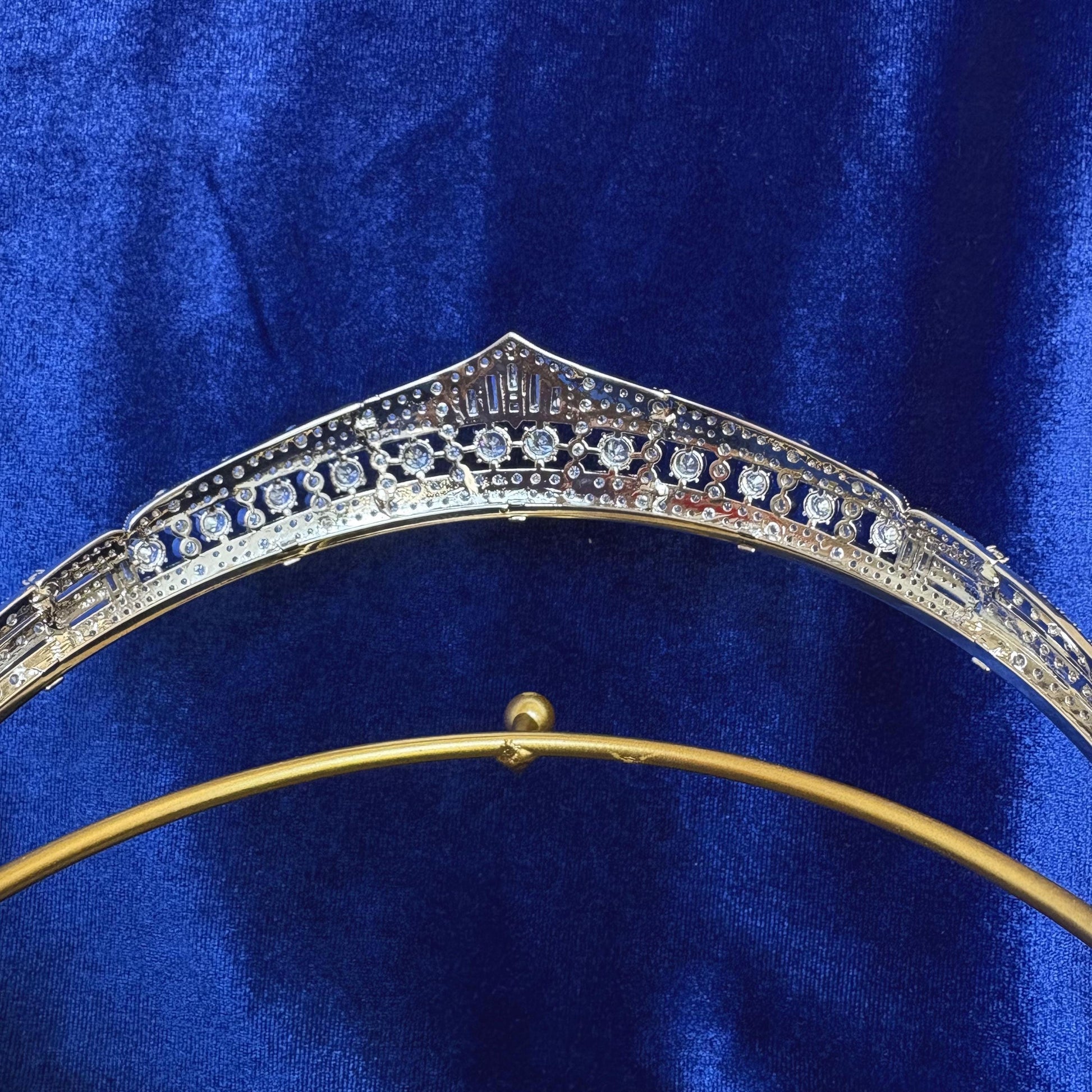 Duchess of Calabria's Ruby Royal Bridal Tiara Luxury Cubic Zirconia Minimal Elegant Wedding Crown Princess Style Silver Colour Headpiece