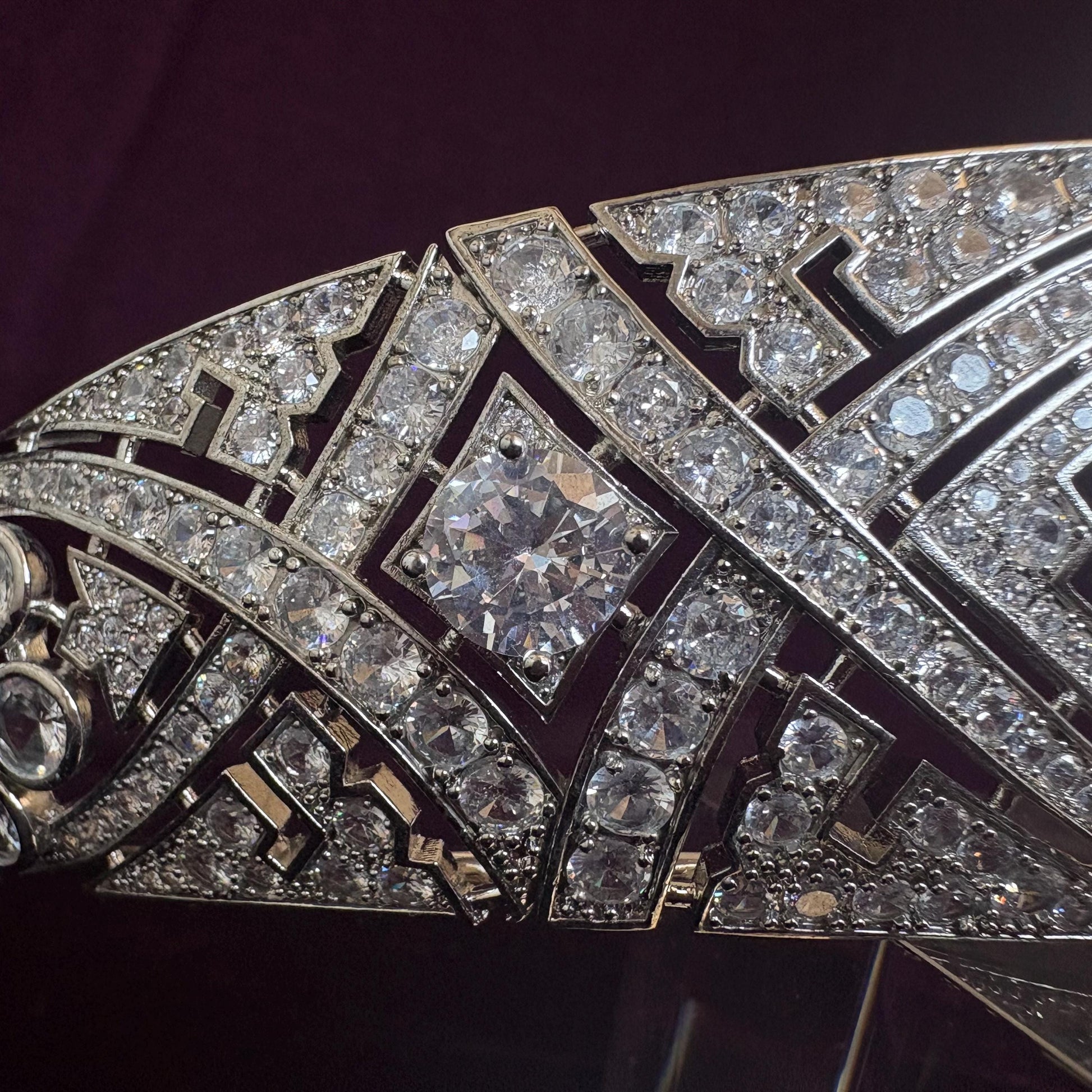 Classic Art Deco Vintage Royal Style Wedding Crown Floral Motifs Glam Sparkling Bridal Tiara 1920's Gatsby Party Prom Tiara