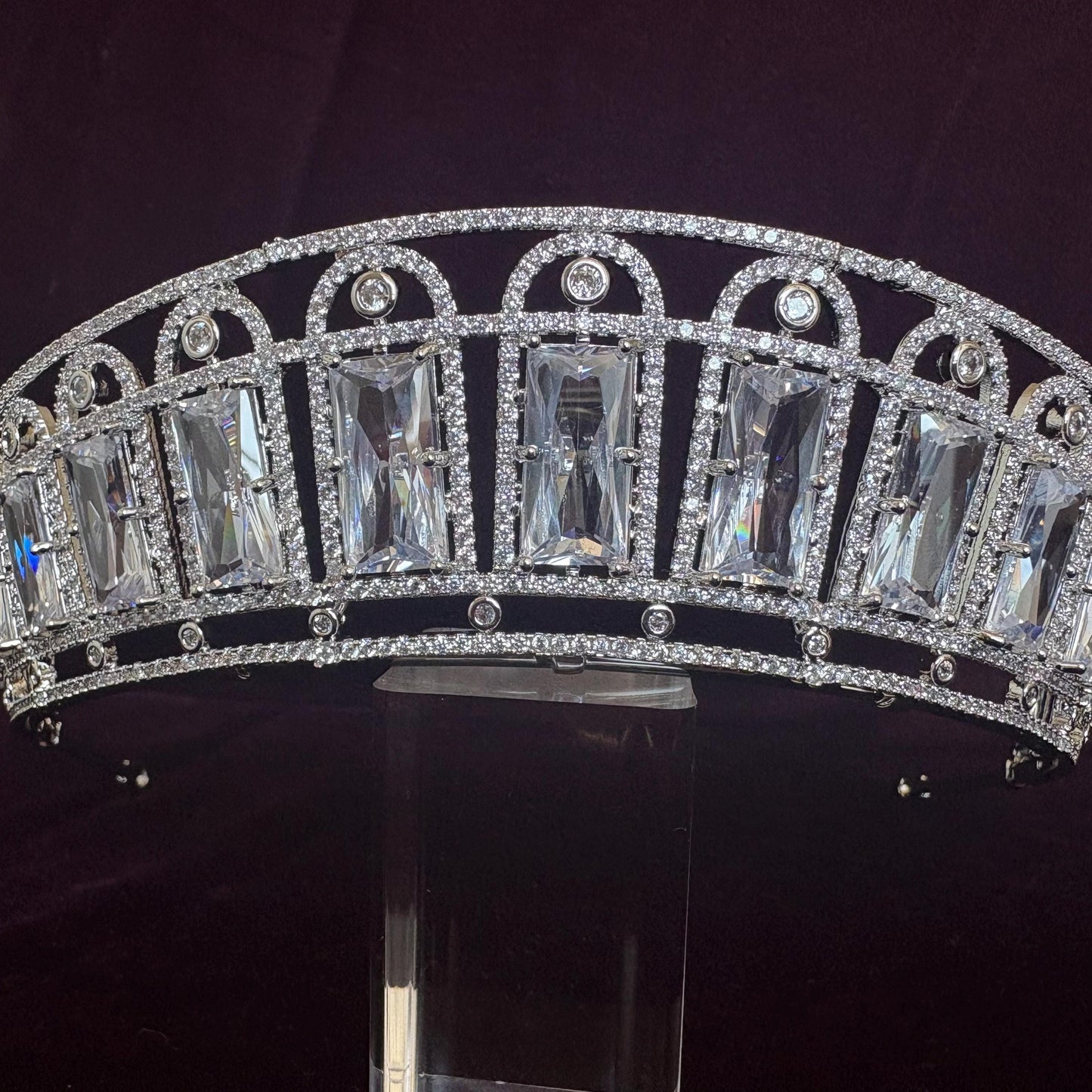 Whimsical Ultra Reflective Ethereal Bridal Crown Luxury Fairytale Goddess Style Handmade Cubic Zirconia Wedding Tiara for Photoshoots