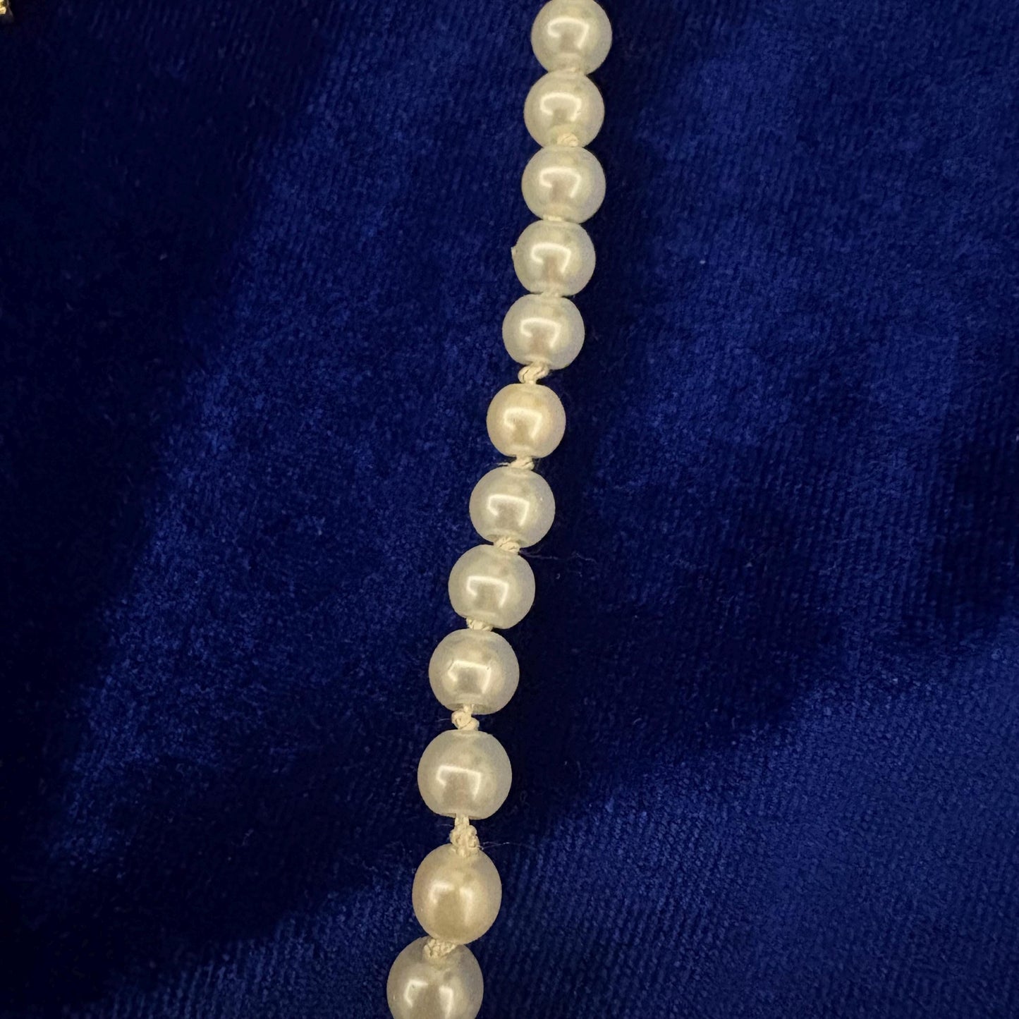 Hand Knotted White Glass Pearl Necklace One Single Strand Luxury 24K Gold Plated T-Closure 100% Mulbery Silk Thread Daily Jewelry Dainty