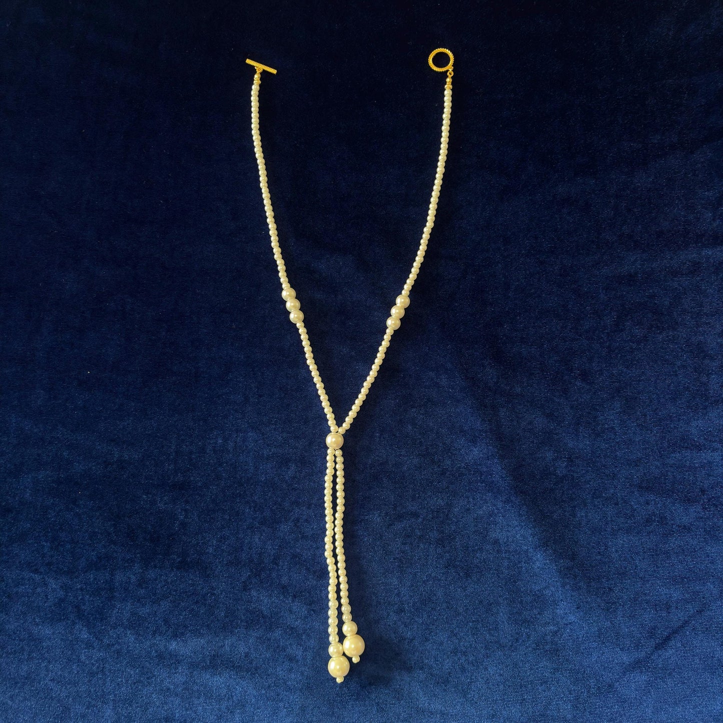 Y-Necklace Majorica White Pearl Long Necklace Y Style Classic Elegant Dainty Necklace wit Gold Plated T Clasp