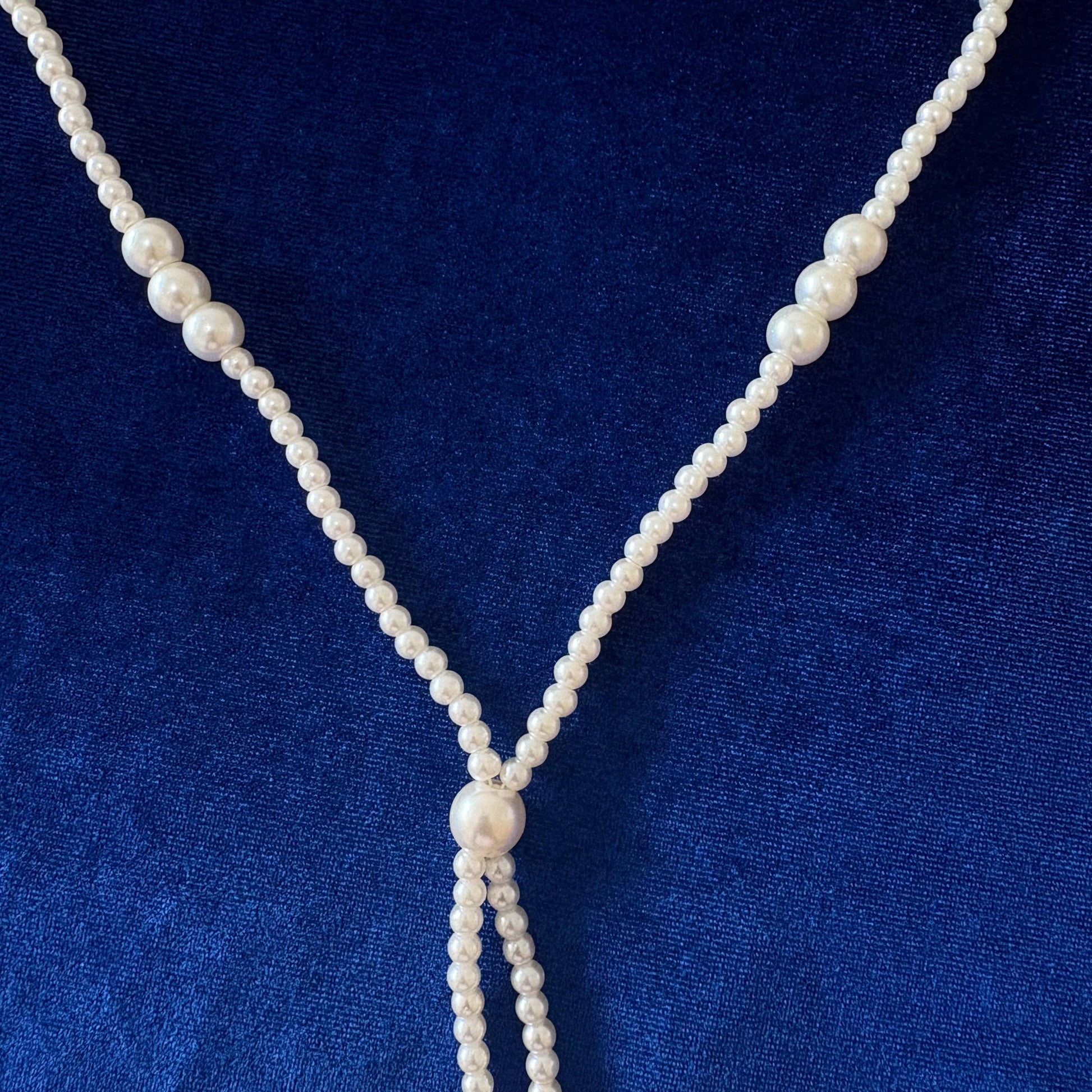 Y-Necklace Majorica White Pearl Long Necklace Y Style Classic Elegant Dainty Necklace wit Gold Plated T Clasp