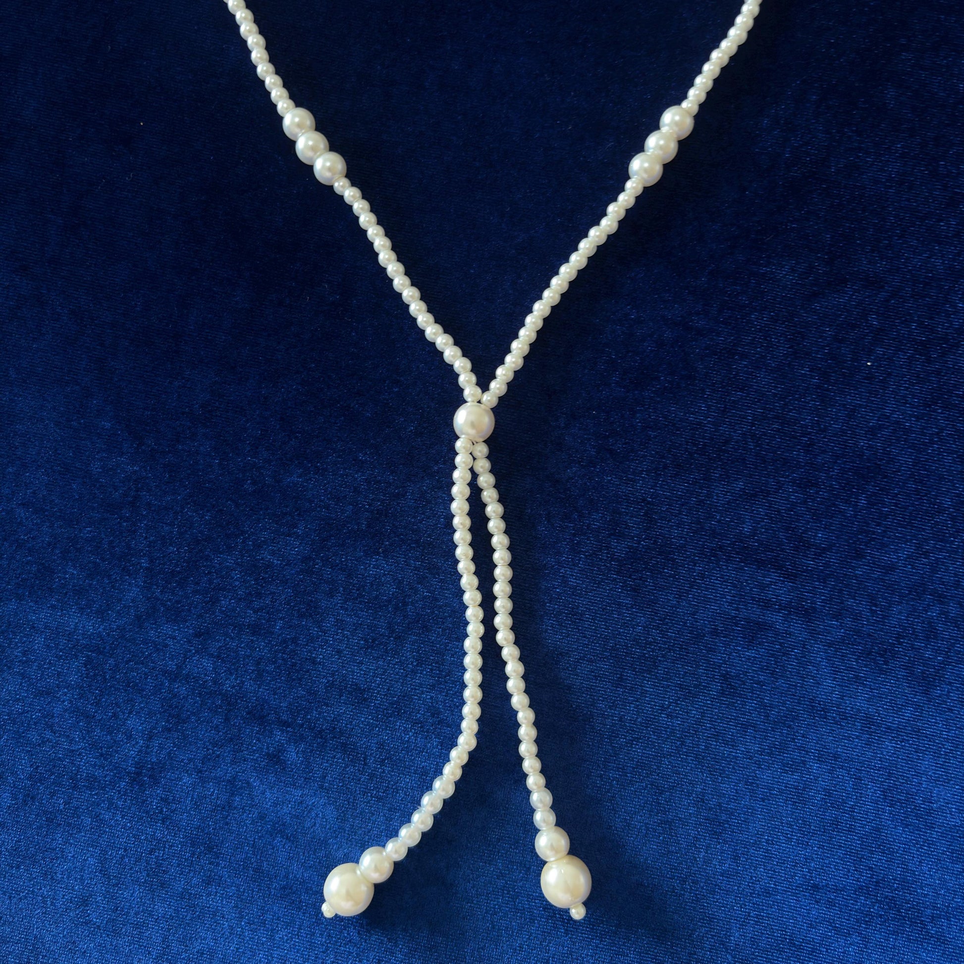 Y-Necklace Majorica White Pearl Long Necklace Y Style Classic Elegant Dainty Necklace wit Gold Plated T Clasp