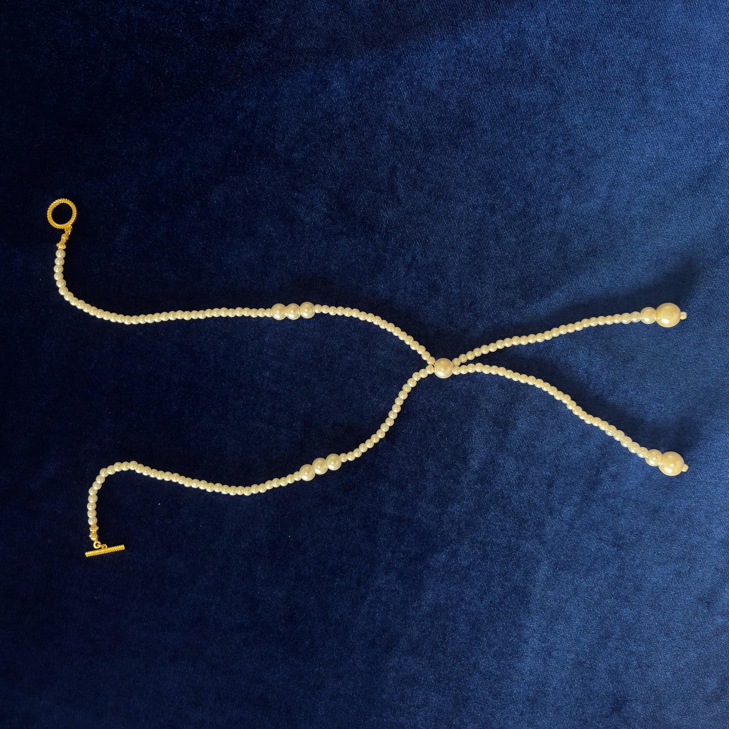 Y-Necklace Majorica White Pearl Long Necklace Y Style Classic Elegant Dainty Necklace wit Gold Plated T Clasp