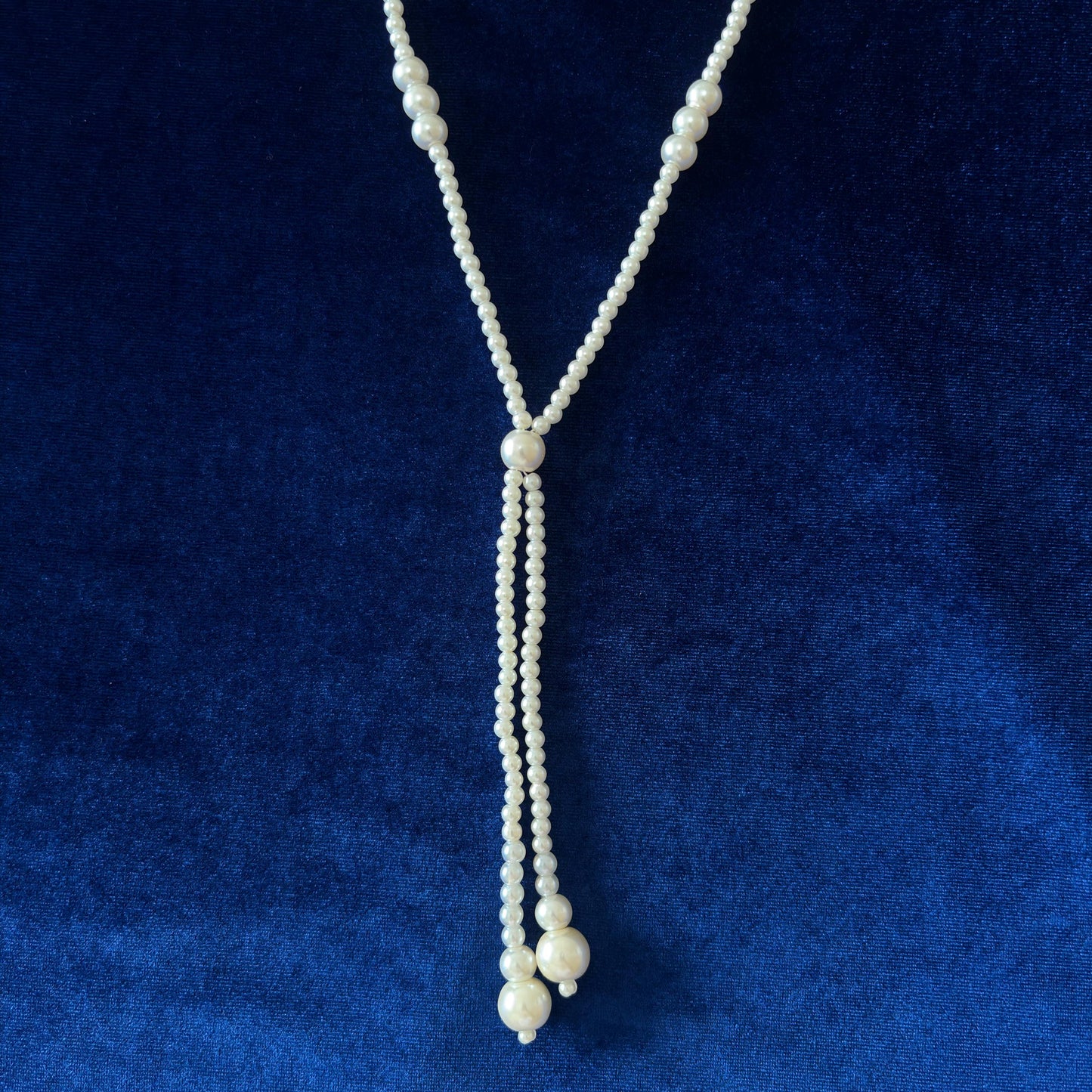 Y-Necklace Majorica White Pearl Long Necklace Y Style Classic Elegant Dainty Necklace wit Gold Plated T Clasp