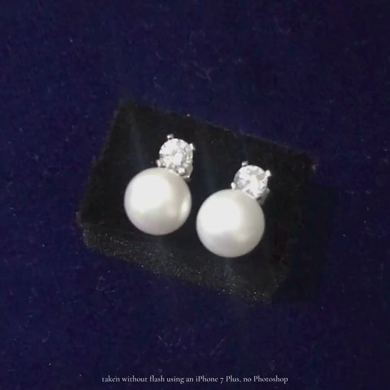 The Ladies of Devonshire Earrings Daily Pearl Earrings of HM Queen Elizabeth II Premium Quality Moissanite & Fresh Water Pearl British Royal